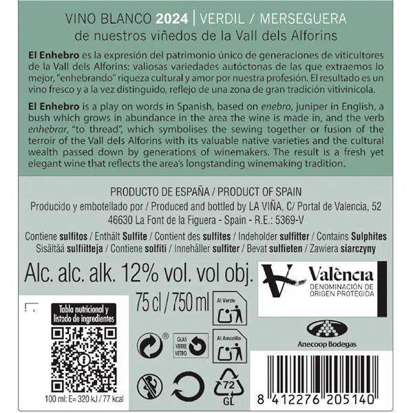 El Enhebro, blanco